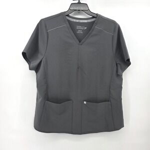 Fabletics Feel Good Performance Gray Medical Workwerar Scrub Top Womens XXL/1X